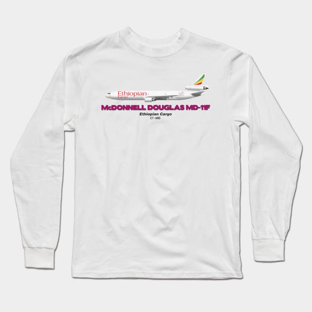 McDonnell Douglas MD-11F - Ethiopian Cargo Long Sleeve T-Shirt by TheArtofFlying